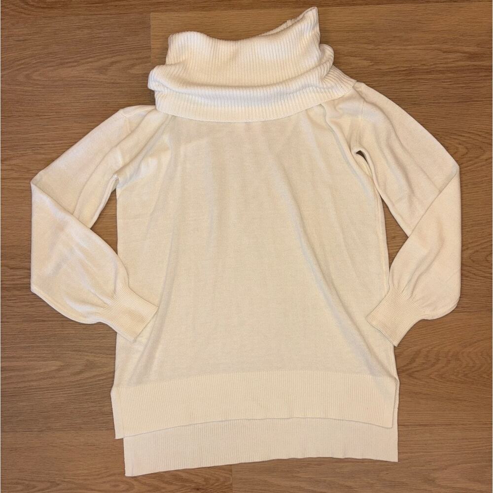 Ann Taylor Loft cream light weight cowl neck sweater womens size small NWT